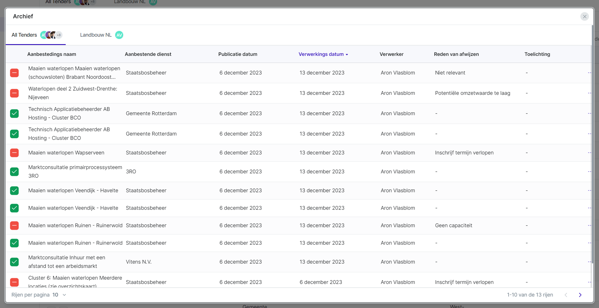 english tender